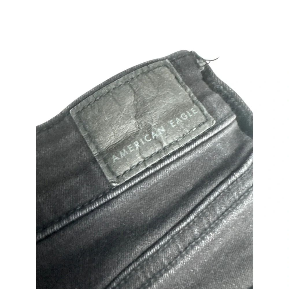 American‎ Eagle Distressed Denim Shorts Women Size 2 Black Excellent High Rise